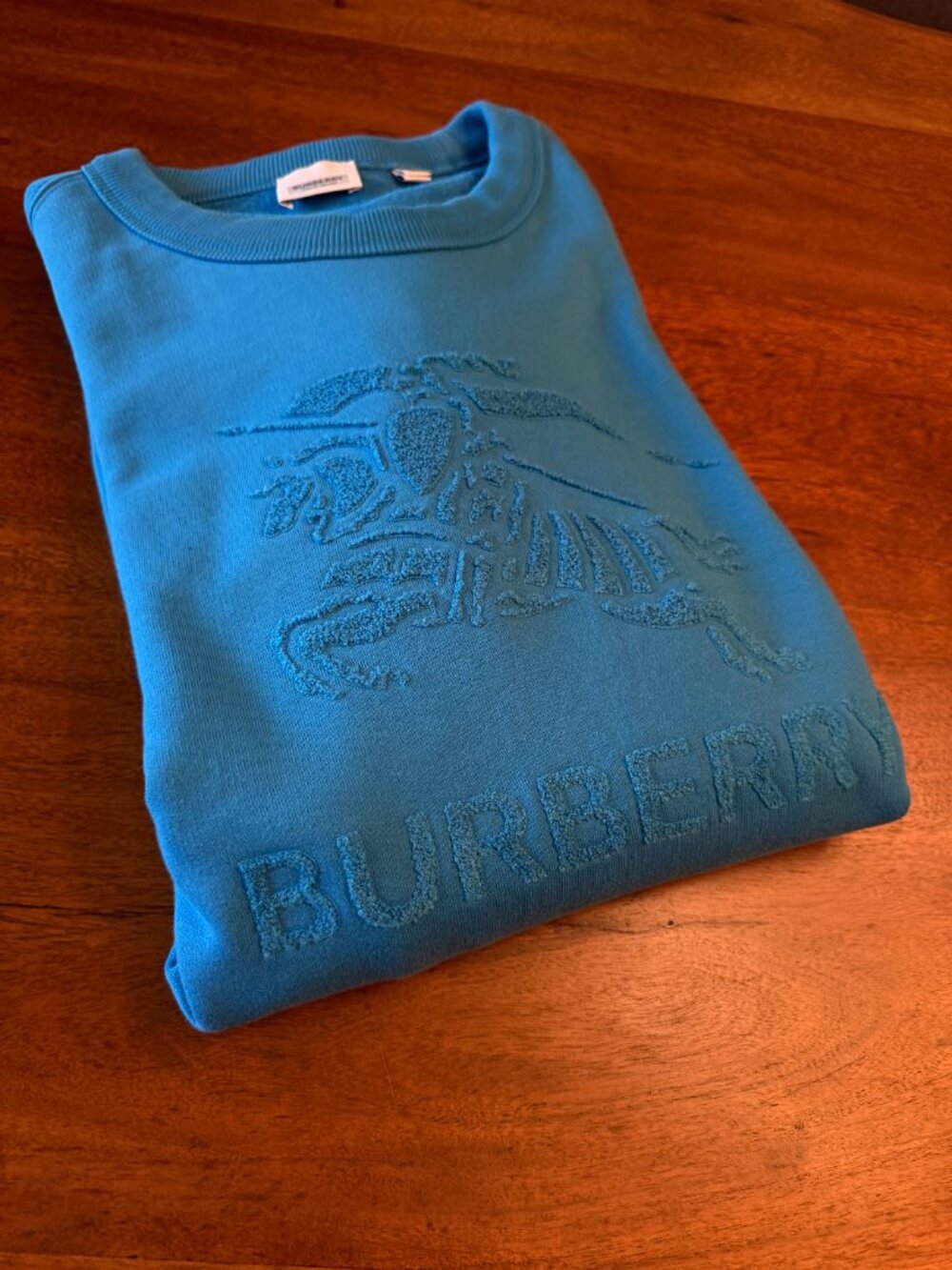 Burberry Men's Sweatshirt - Embroidered XXL - Opal Blue - Picture 2 of 6